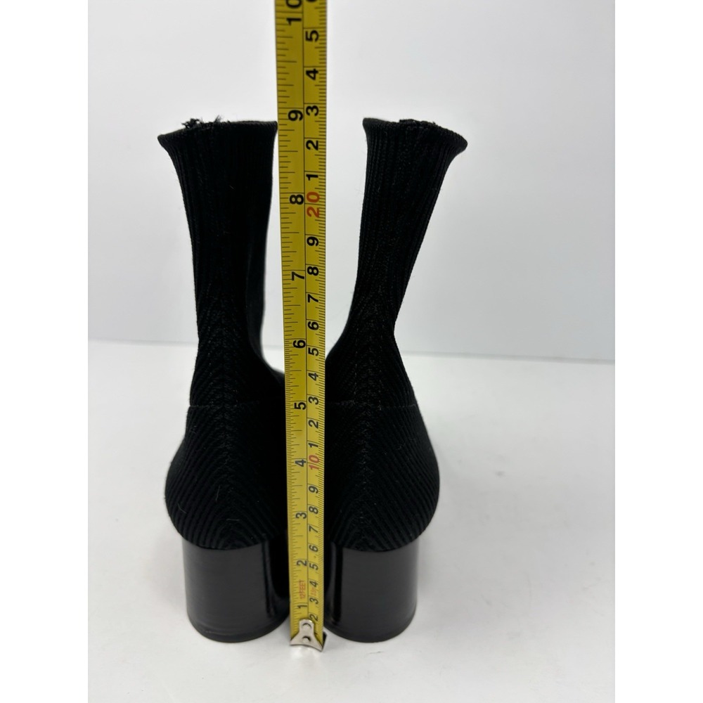 Vince Tasha Rib Knit Cylinder Heel Sock Booties Black Pull On Size US 8M - Picture 4 of 5
